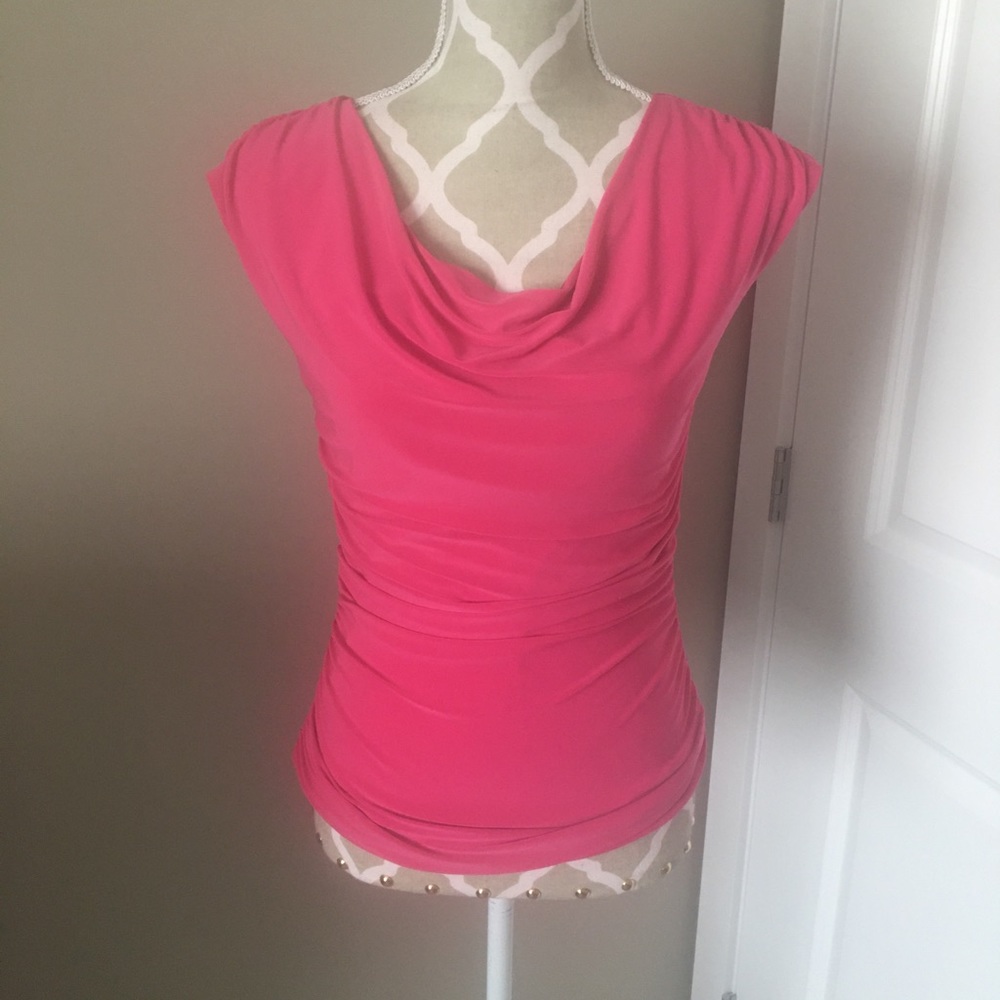 Women's Cowl Neck Sleeveless Top - Hot Pink